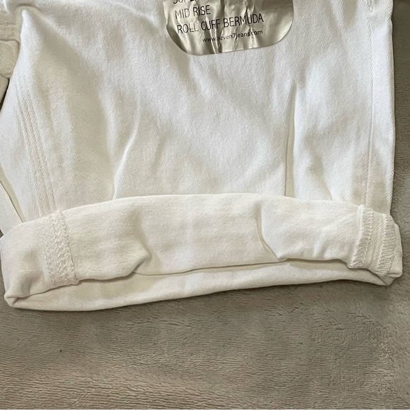 Seven7 by Seven Womens White Denim jeans shorts, NWT, rolled cuffed, size 4 - Picture 7 of 14